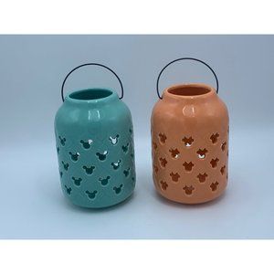 Disney Mickey and Minnie Mouse Ceramic Garden Lanterns x 2